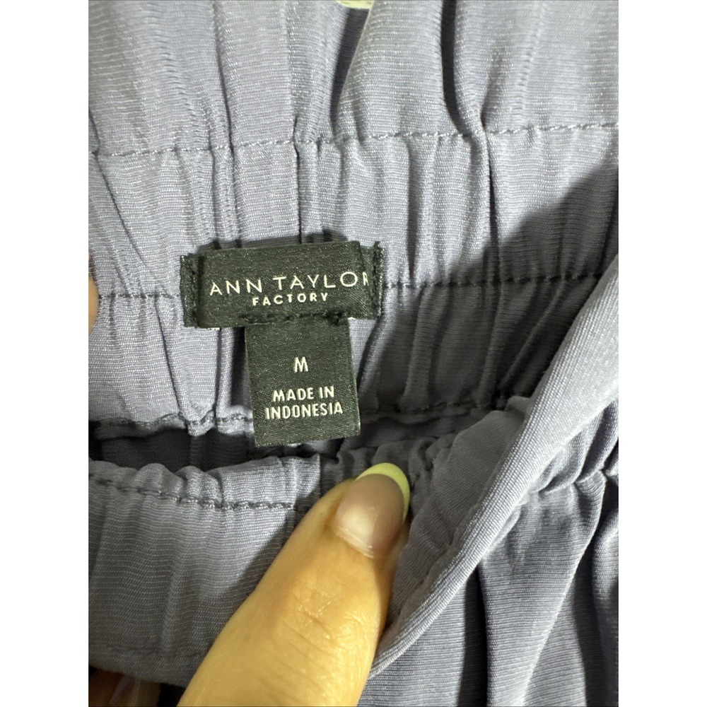 Ann Taylor Factory lavender Paperbag stretch high-rise Elastic Waist Sz Med - Picture 5 of 7